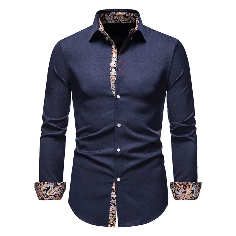 "Men's modern stylish long sleeve shirt in elegant design, perfect for casual and formal occasions, available in classic colo