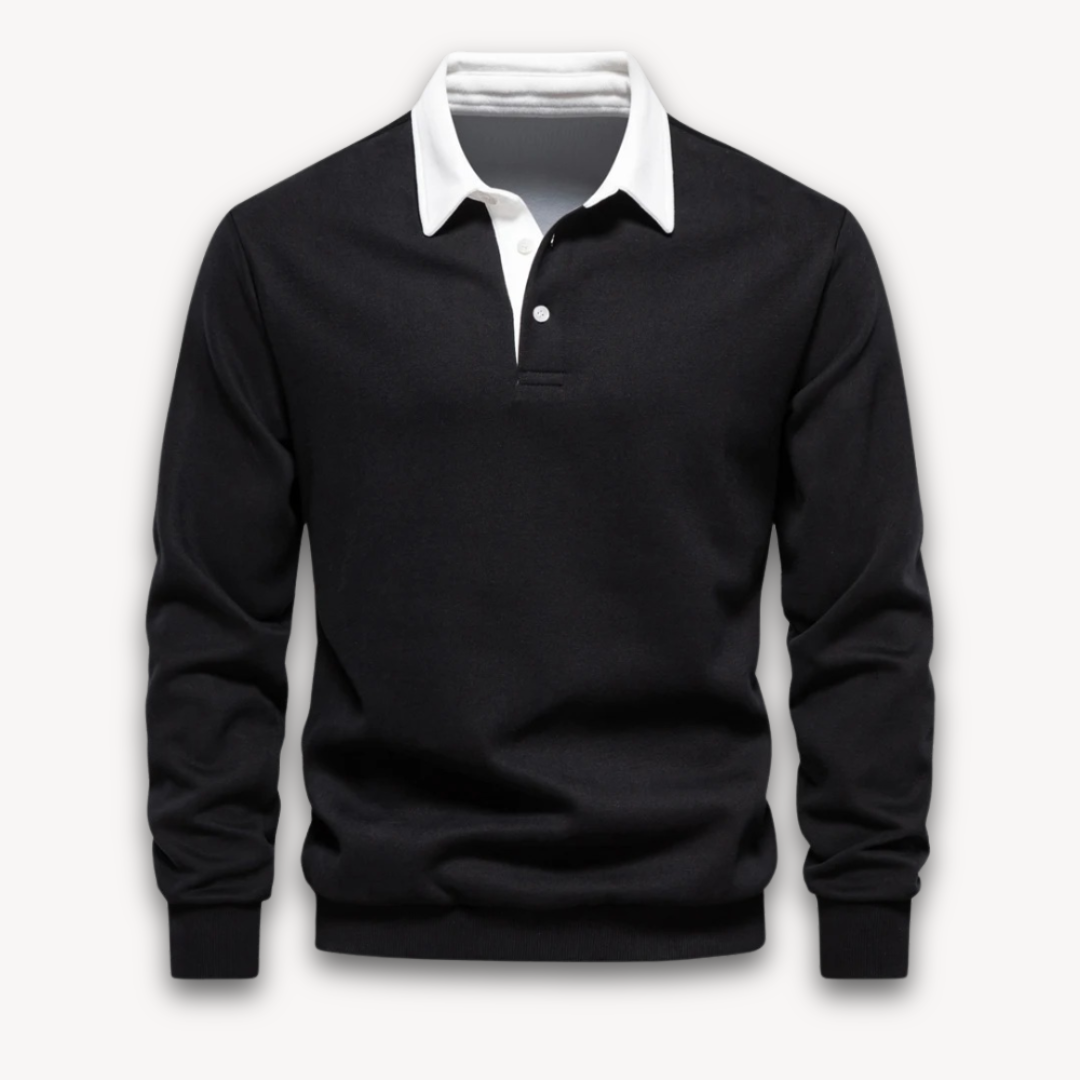 Classic Blue Crew Neck Cotton Sweater - Luxivelle