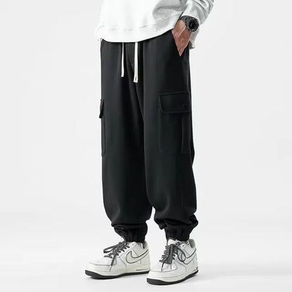 Men's Palermo Sweatpants in soft cotton blend, shown with cargo pockets and elastic waistband for comfort and style.