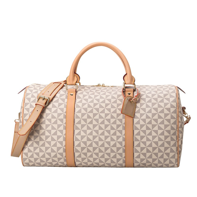 Men's premium travel bag; stylish, durable handbag with sleek design; ample compartments for travel essentials; sophisticated