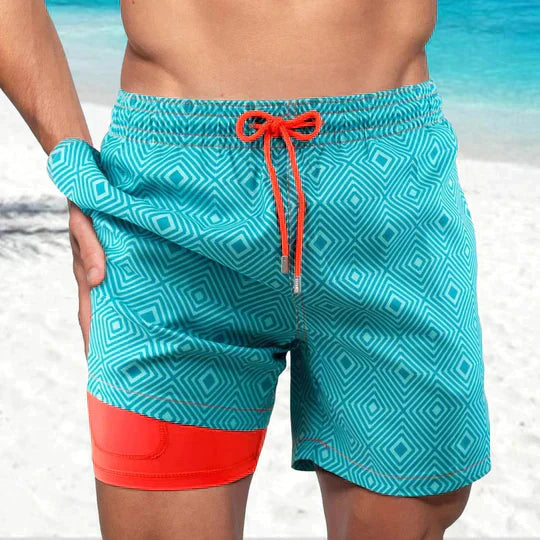 Men's Fast-Dry Athletic Swim Trunks with Liner - Luxivelle