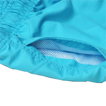 "Men's quick-dry swim trunks with trendy design, elastic waistband, colorful patterns, ideal for beach or pool activities."
