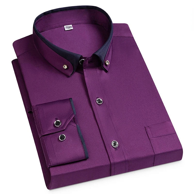 Classic Mens Breathable Office Dress Shirt