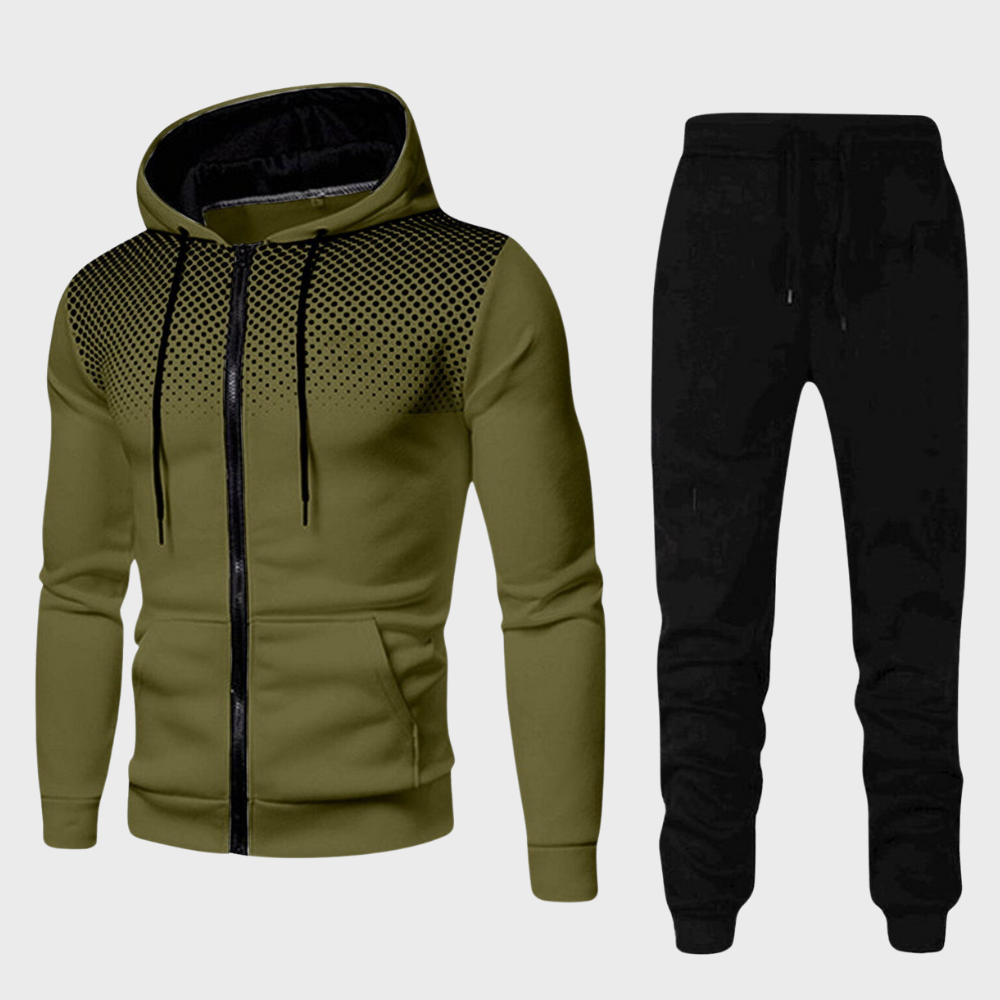 Men's Sporty Zip Hoodie Track Suit - Luxivelle
