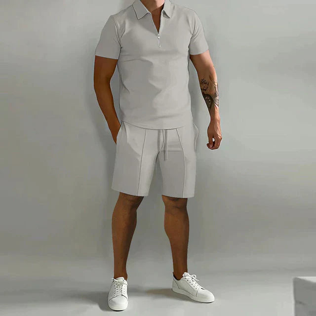 Casual Holiday Polo Shirt and Shorts Combo - Luxivelle
