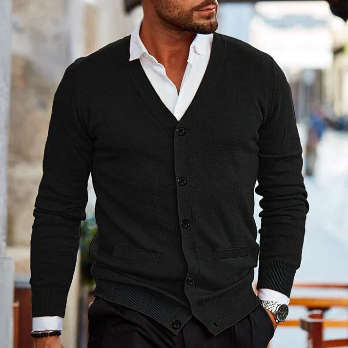 Classic Men's Cozy Cardigan Sweater - Luxivelle