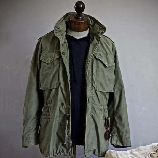 Classic Relaxed Fit Cotton Field Jacket for Men - Luxivelle