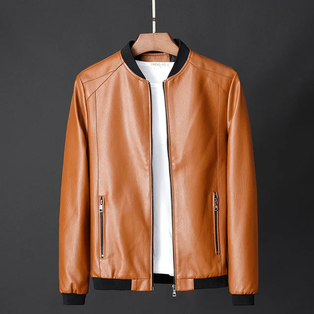 Classic Brown Leather Flight Jacket with Safe Pockets - Luxivelle