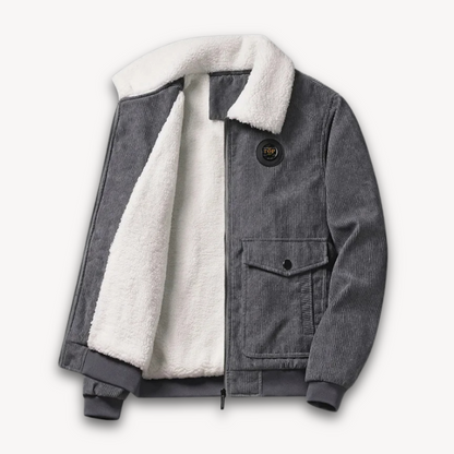 Warm Mens Corduroy Coat with Faux Fur Lining - Luxivelle