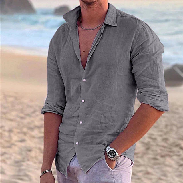 Variant image for Zander Men's Linen Shirt – Lightweight Cotton Blend, Casual Comfort-19
