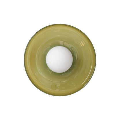 "Minimal flush mount ceiling light with frosted shade, sleek finish, offers soft illumination; ideal for modern and tradition