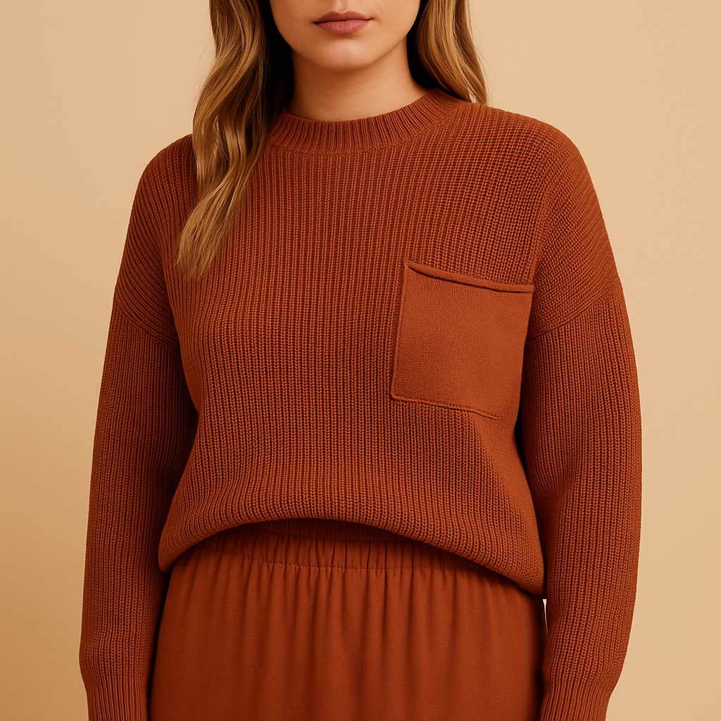 Simple Women's Crew Neck Knit Sweater - Luxivelle