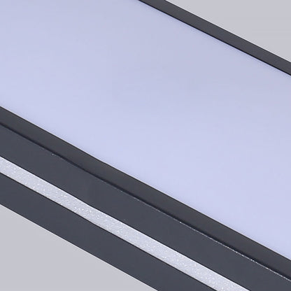 "Minimalist Nordic long LED ceiling light with sleek black finish and modern design for elegant interior lighting"