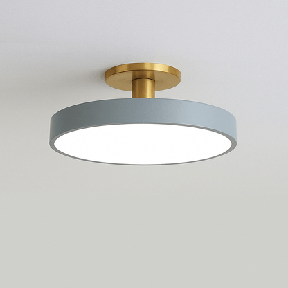 "Minimalist Nordic Macaron LED Ceiling Light in vibrant colors, round design, perfect for modern interior decor."
