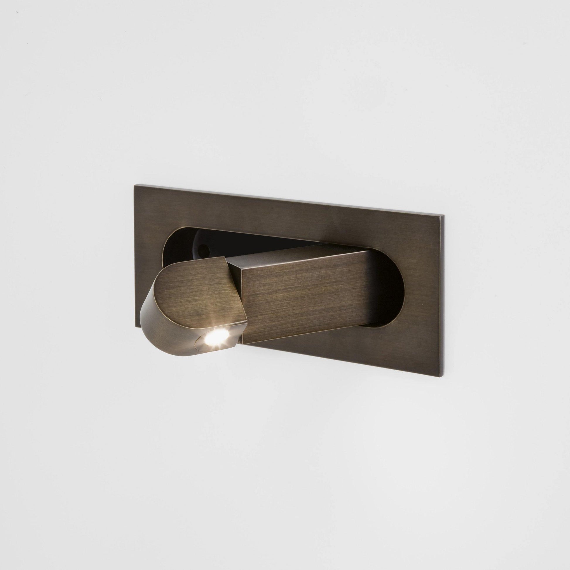 Modern adjustable LED bedside lamp in matte black with a sleek design, featuring an adjustable head for focused reading light