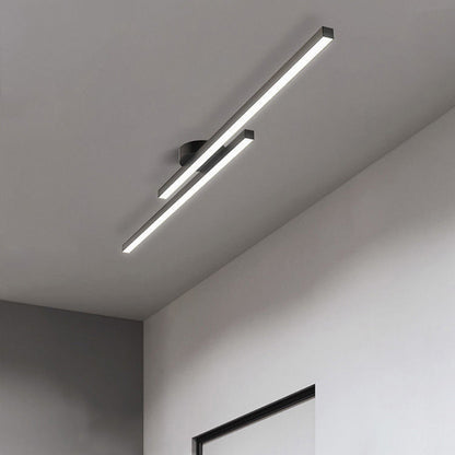 "Modern aluminium semi flush mount LED ceiling light with sleek design, energy-efficient illumination, and multiple finishes.