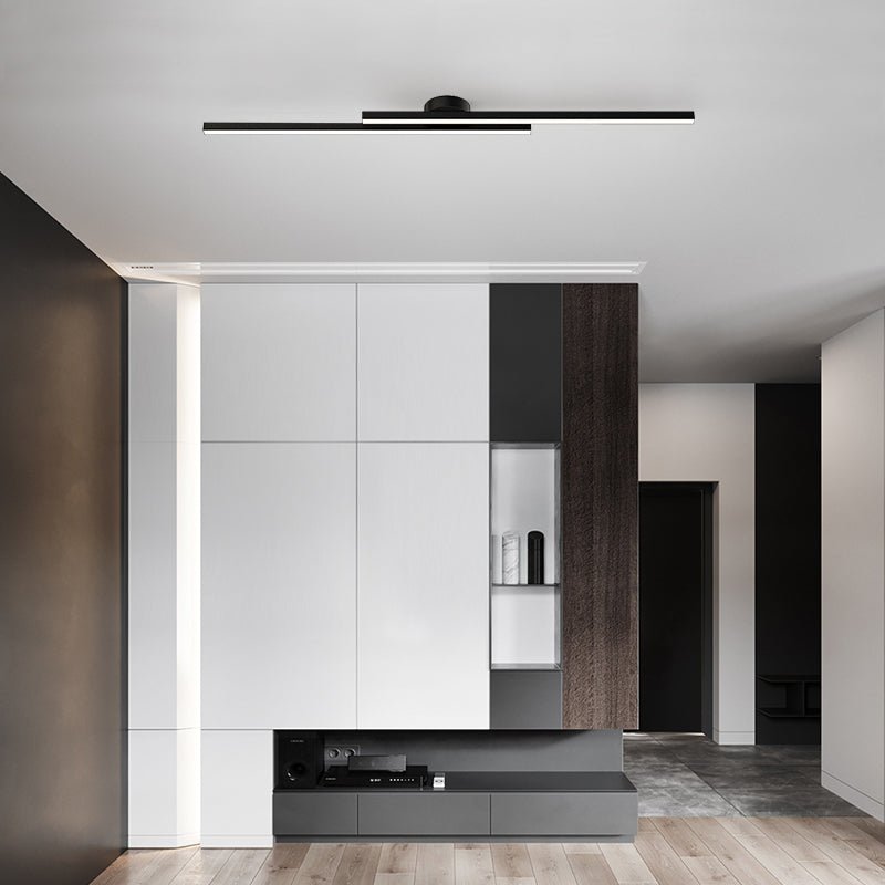 "Modern aluminium semi flush mount LED ceiling light with sleek design, energy-efficient illumination, and multiple finishes.