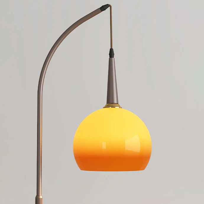 "Modern bedside lamp with Bauhaus design, metal and wood finish, warm ambient lighting, perfect for stylish bedrooms."