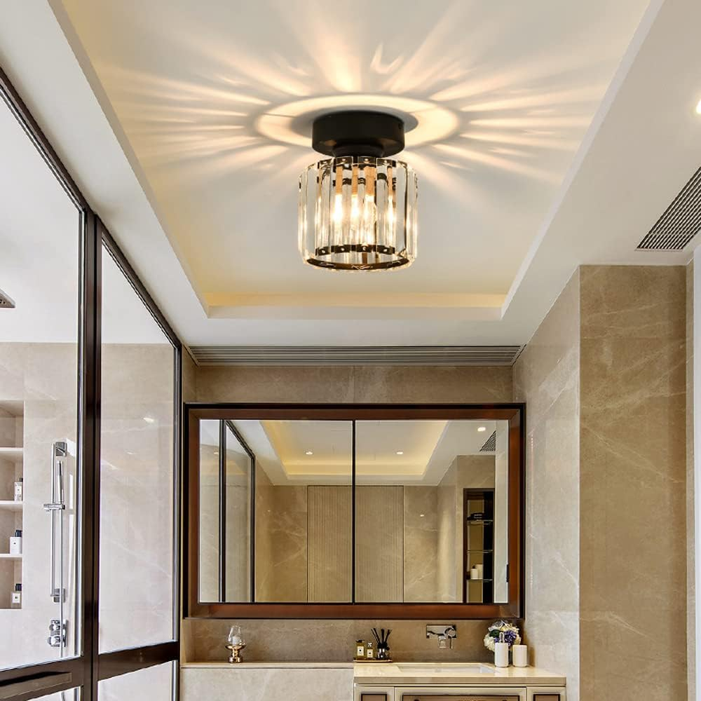 Sleek Glass Semi Flush Ceiling Light - Luxivelle