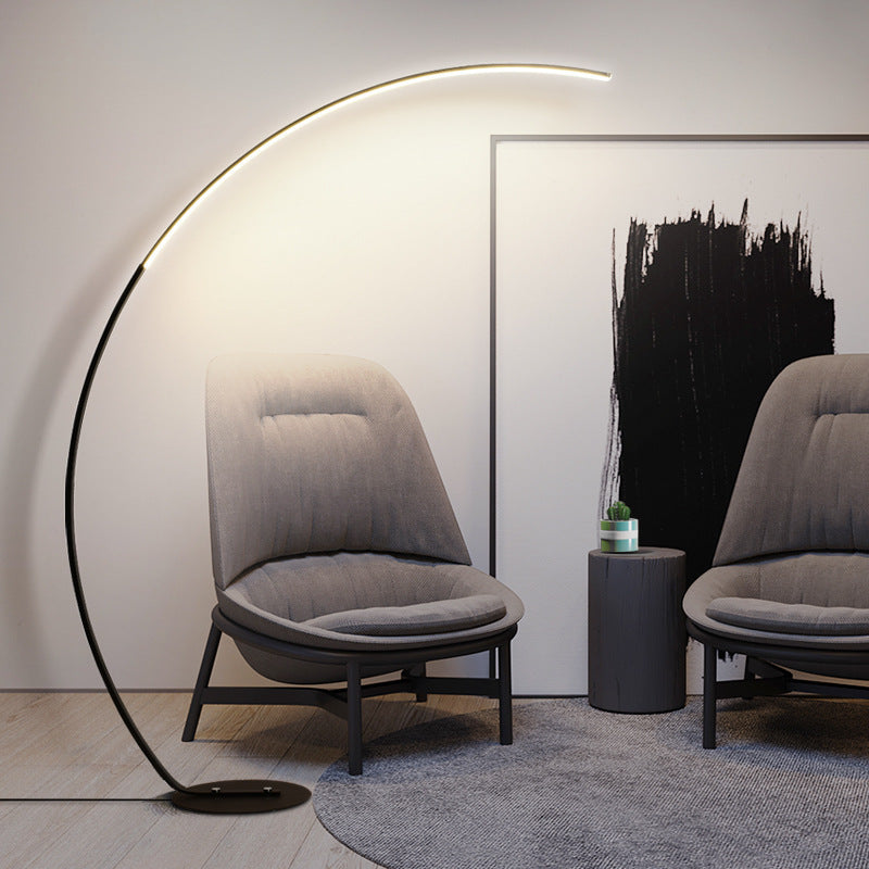 Sleek Contemporary Black Floor Lamp for Living Room - Luxivelle