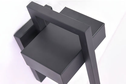 Modern black outdoor wall light with stainless steel finish, sleek design, perfect for enhancing exterior ambiance.