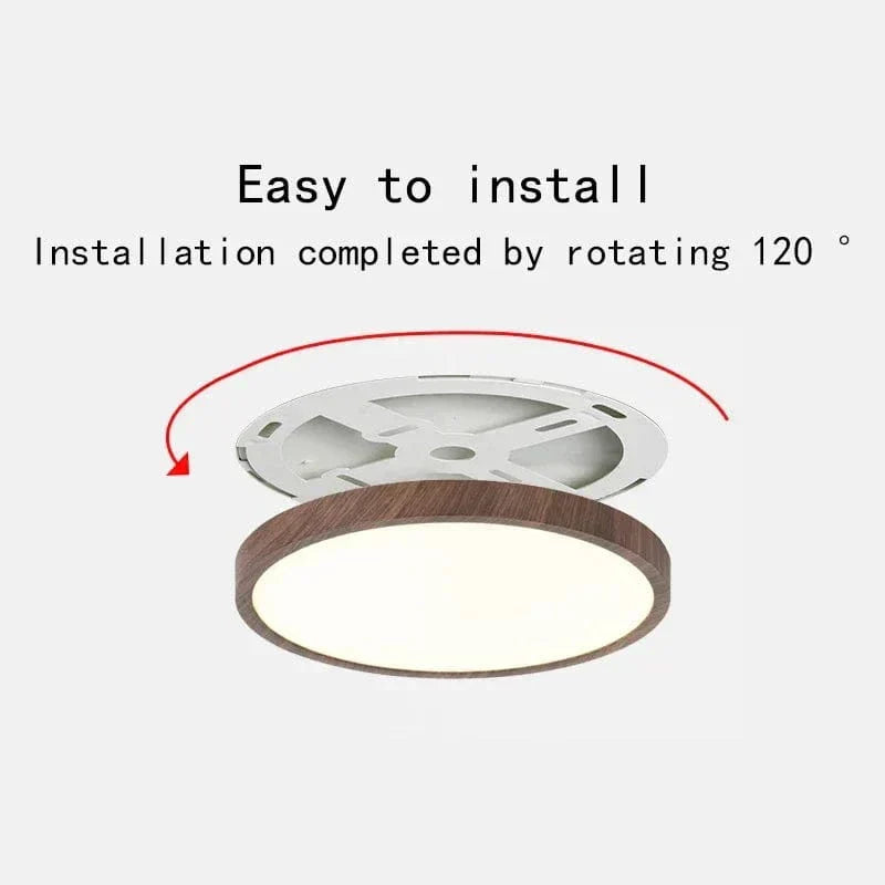 Slim Round Wood LED Ceiling Light Fixtures - Luxivelle