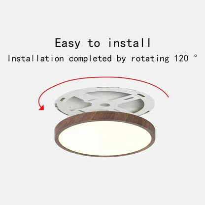 Slim Round Wood LED Ceiling Light Fixtures - Luxivelle