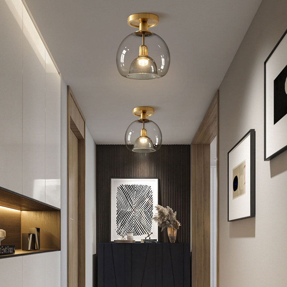 Stylish Overhead Light with Gray Shade for Halls - Luxivelle