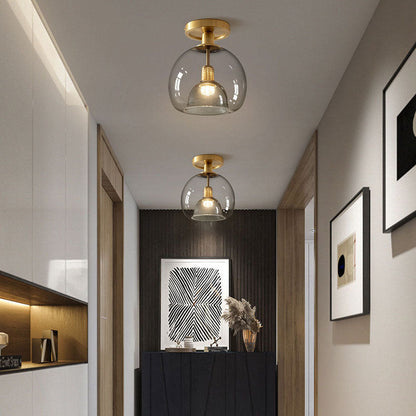 Stylish Overhead Light with Gray Shade for Halls - Luxivelle