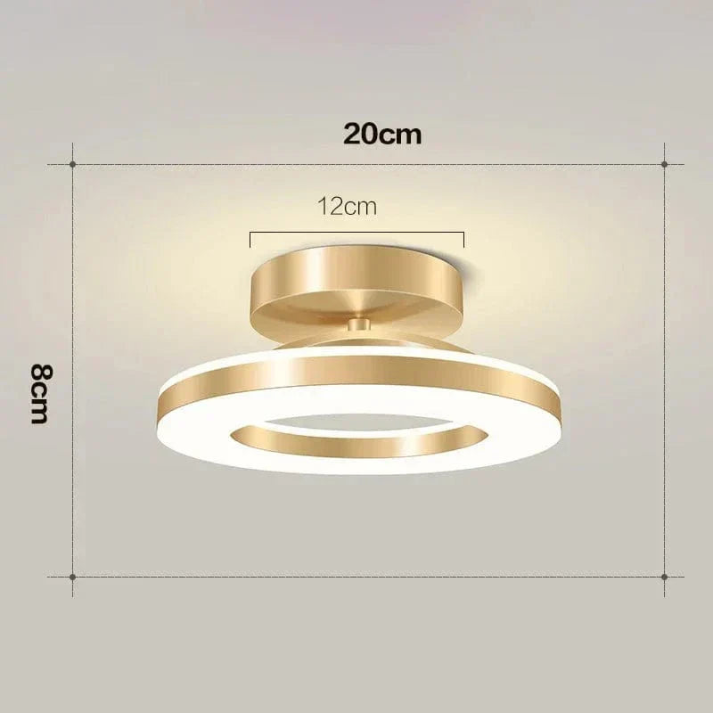 "Modern LED ceiling light with adjustable colors, sleek design, gold and black finish, perfect for contemporary interiors."