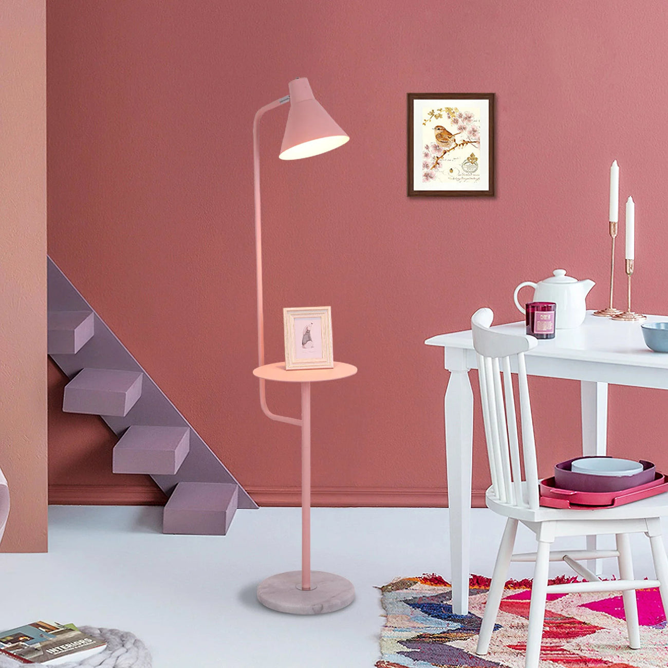 Contemporary LED Lamp with Table Tray - Luxivelle
