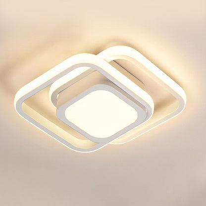 "Modern Minimalist Halo Duo Ceiling Light with a sleek, circular design providing warm, ambient LED illumination."