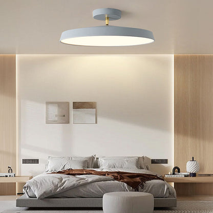 "Modern semi-flush ceiling light with sleek design, adjustable tones, and energy-efficient LED, perfect for any room ambiance