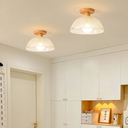 Stylish Wood and Glass Pendant Light Fixture - Luxivelle