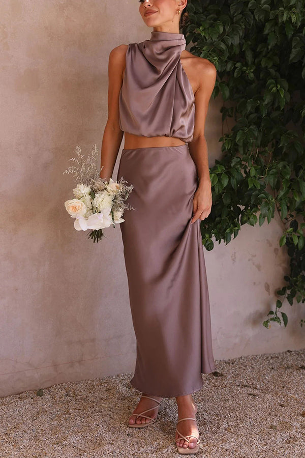 Chic Halter Neck Swimsuit Set