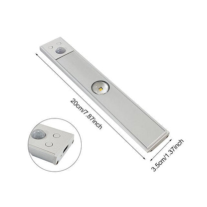 "Motion Sensor LED Light Fixture, wireless, adjustable, sleek design in black, perfect for lighting hallways and living rooms