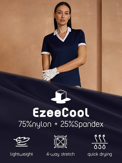 Classic Blue Striped Short Sleeve Polo Shirt