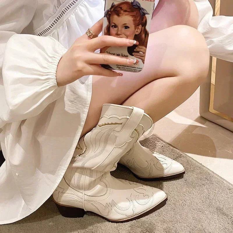 Misty | Cowboy Boots with Embroidered Details for Versatile Style 4