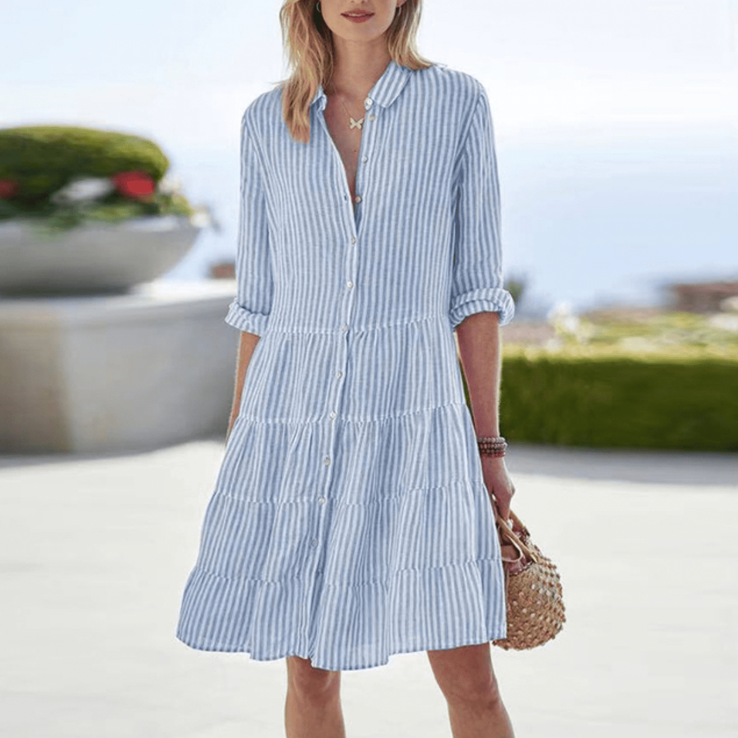 Classic Vertical Stripe Girl Dress