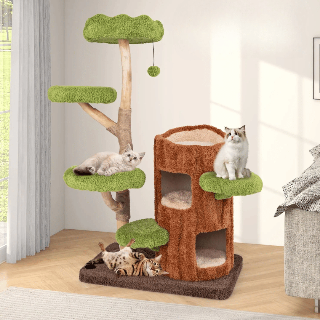 Tall Cat Tower with Cozy Hideaways and Scratching Posts - Luxivelle