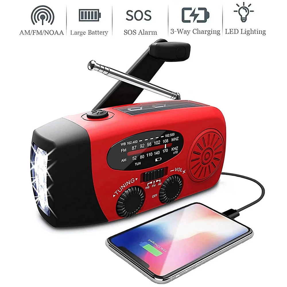 Portable Emergency Solar Radio Flashlight Combo - Luxivelle