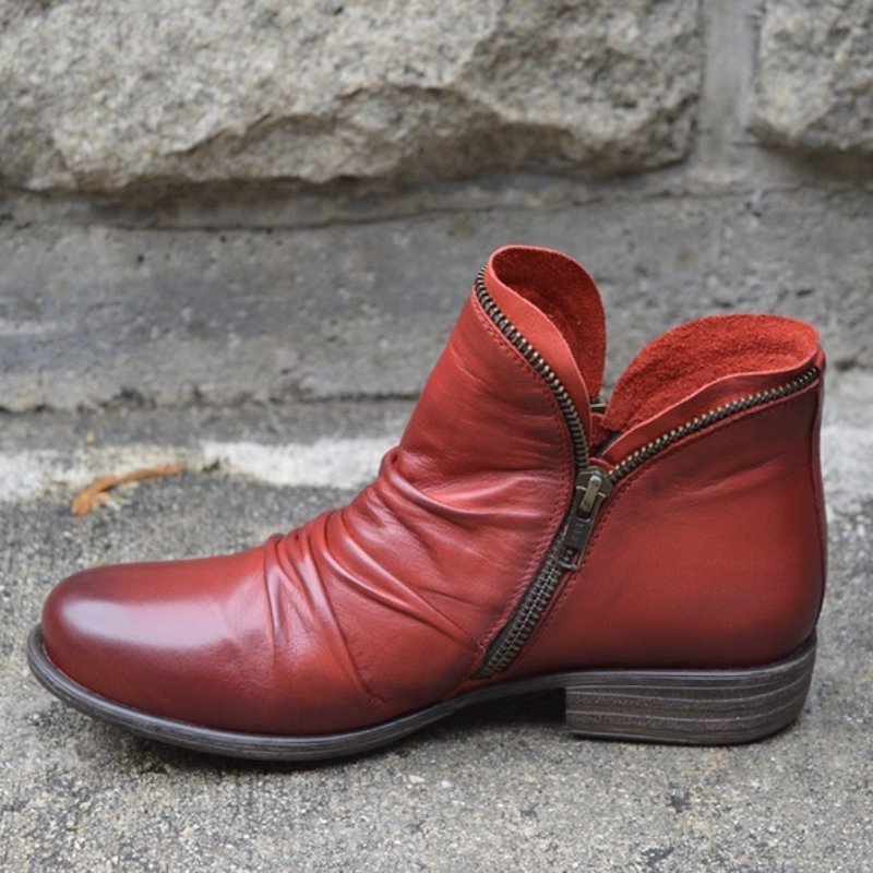 Women's Comfortable Zip Up Ankle Boots Classic Style