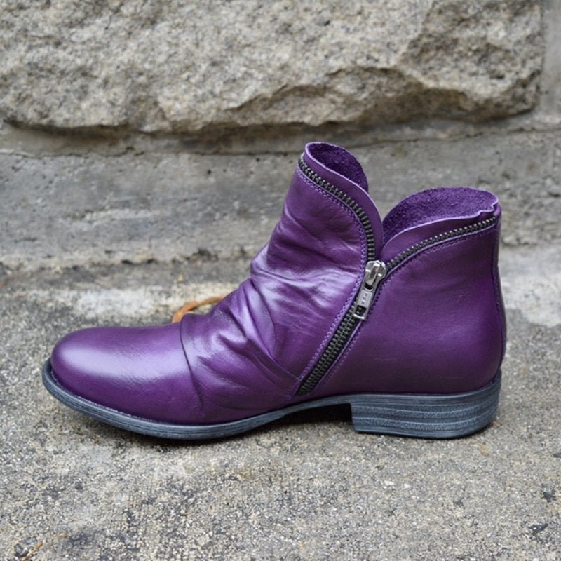 Women's Comfortable Zip Up Ankle Boots Classic Style