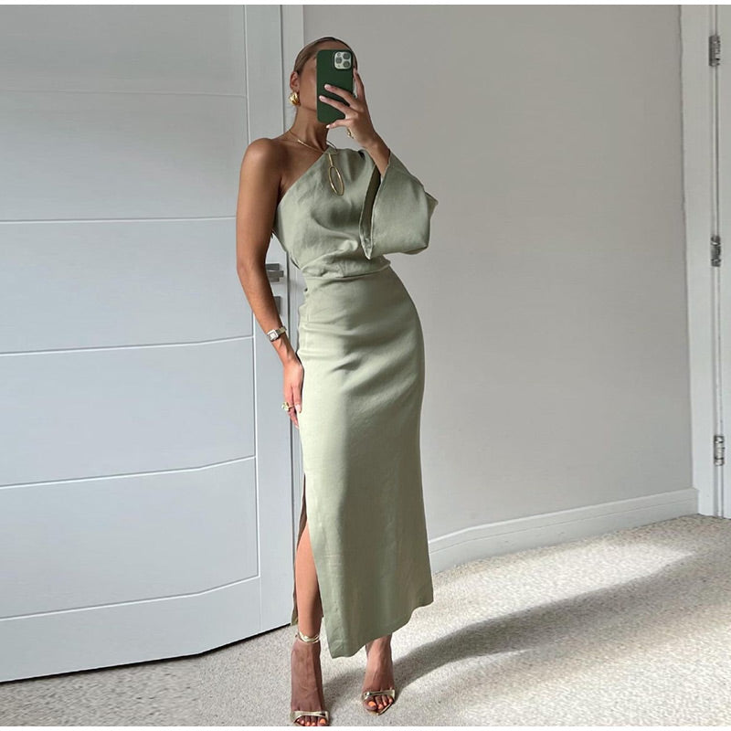 Chic Asymmetrical Evening Gown