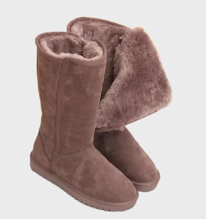 Cozy Waterproof Suede Ankle Boots with Side Zip