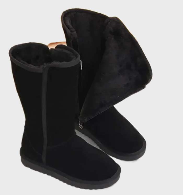 Cozy Waterproof Suede Ankle Boots with Side Zip