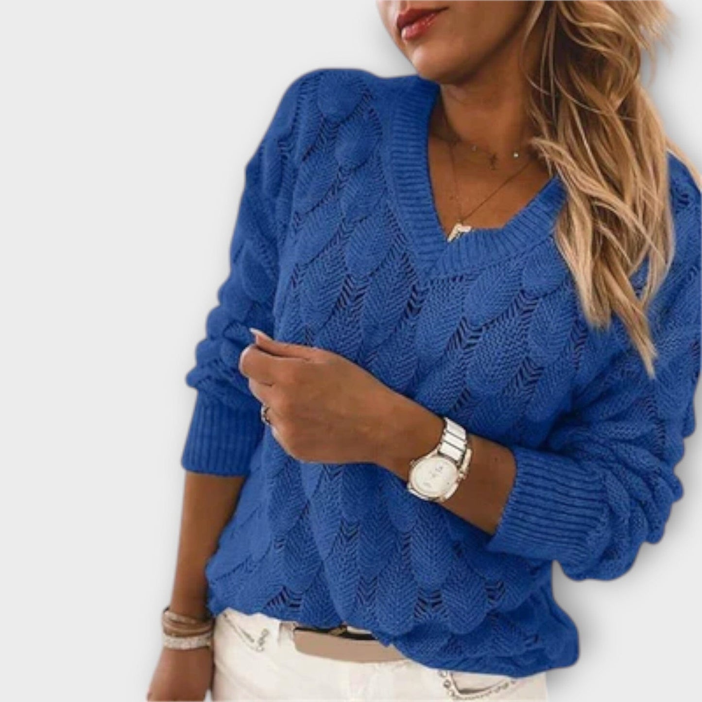 Women's Classic V Neck Jumper Sweater