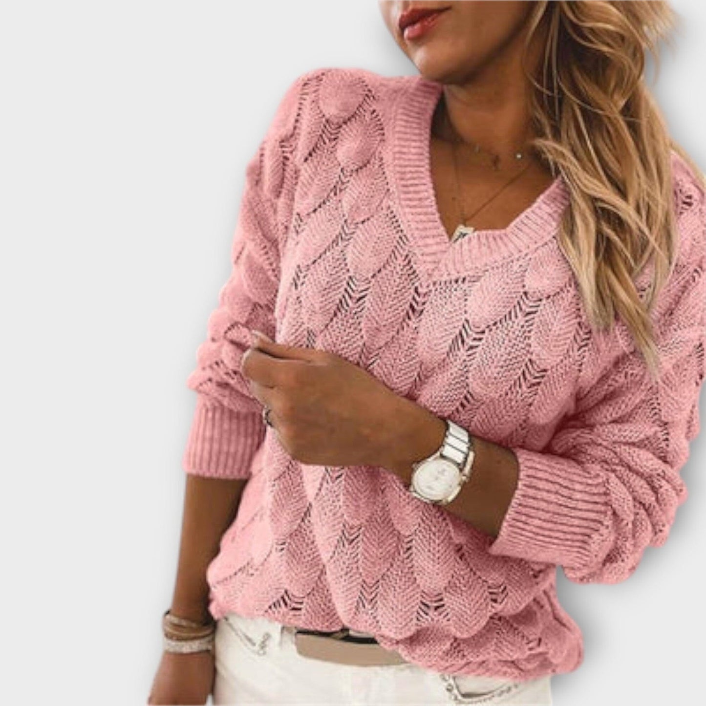 Women's Classic V Neck Jumper Sweater