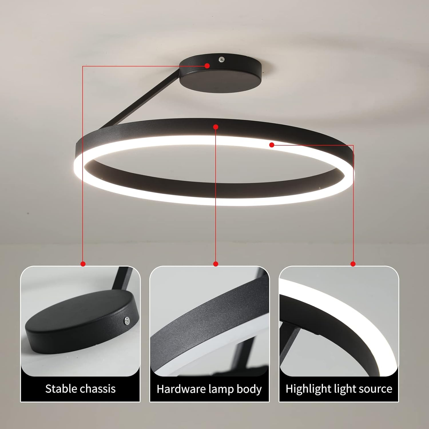 Nordic minimalist LED ceiling light with sleek metal iron and acrylic design, perfect for modern living room illumination.