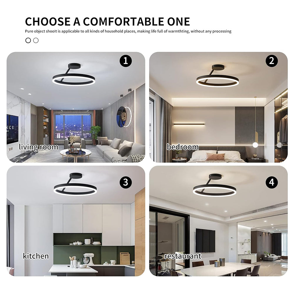 Nordic minimalist LED ceiling light with sleek metal iron and acrylic design, perfect for modern living room illumination.